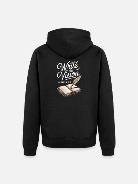 Write the Vision Bible Art - Unisex Premium Organic Zip Hoodie - black