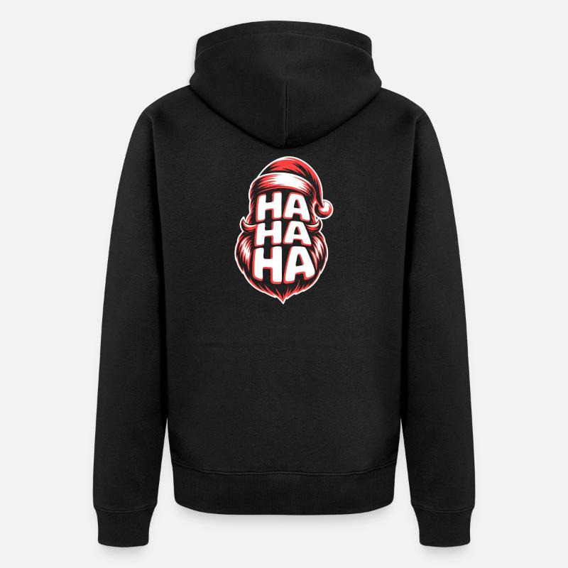 HaHa Santa Rire Design - Veste à capuche bio Premium Unisexe - noir