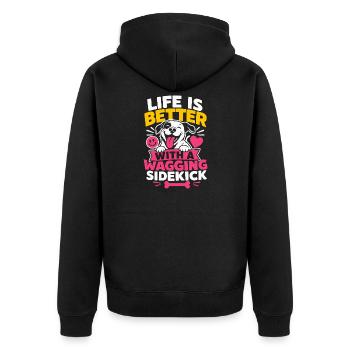 La vie est meilleure avec un acolyte qui balance - Veste à capuche bio Premium Unisexe - noir - Dos - Nico (187cm)