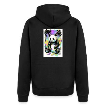 panda - Veste à capuche bio Premium Unisexe - noir - Dos - Nico (187cm)