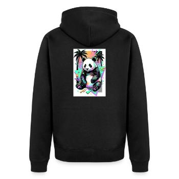 panda - Veste à capuche bio Premium Unisexe - noir - Dos - Nico (187cm)