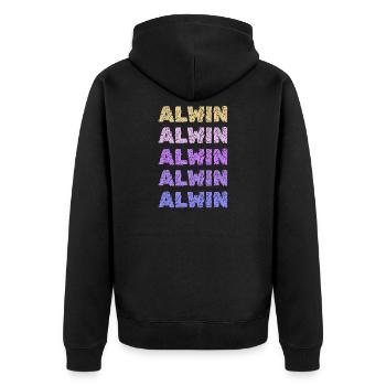 Nom : Alwin - Veste à capuche bio Premium Unisexe - noir - Dos - Nico (187cm)