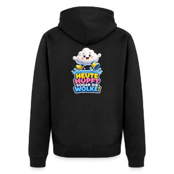 Cloud Jumps Today Even the Cloud Rain Humor - Unisex Premium Organic Zip Hoodie - black - Back - Nico (187cm)