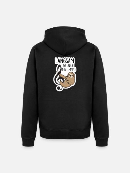 Dirigent Faultier Orchester Tempo T-Shirt - Unisex Premium Bio Zip Hoodie - Schwarz
