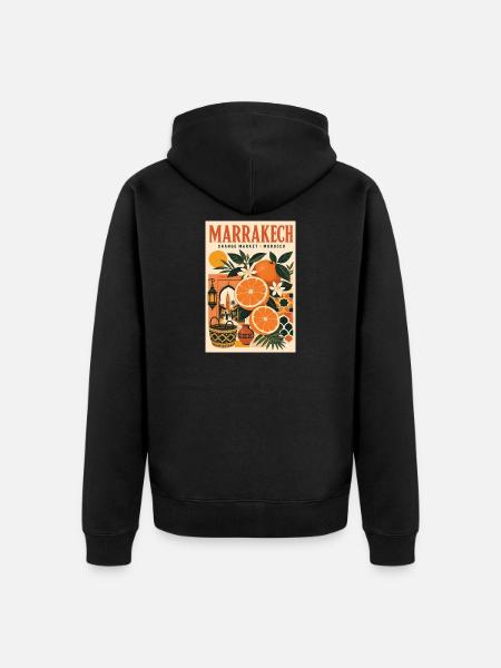 Entdecken Sie Marrakesch in Marokko - Unisex Premium Bio Zip Hoodie - Schwarz