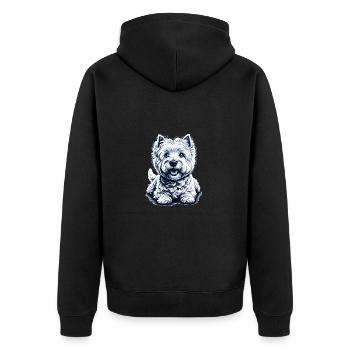 Terrier blanc des Highlands de l’Ouest - Veste à capuche bio Premium Unisexe - noir - Dos - Nico (187cm)