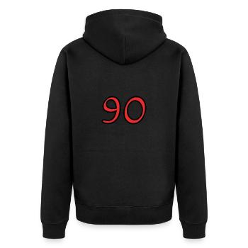 90. 90 ANS. 90e ANNIVERSAIRE. ANNIVERSAIRE 90 ANS. - Veste à capuche bio Premium Unisexe - noir - Dos - Nico (187cm)