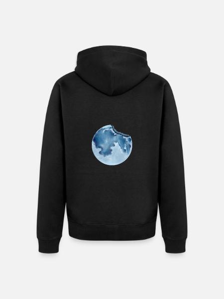 Broken Moon - Unisex Premium Organic Zip Hoodie - black