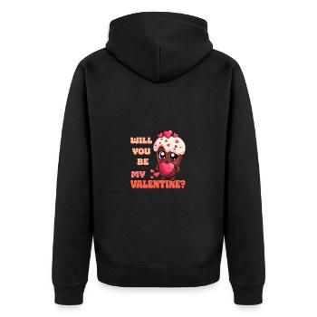 Chocolat Saint-Valentin - Serez-vous mon Valentin - Veste à capuche bio Premium Unisexe - noir - Dos - Nico (187cm)
