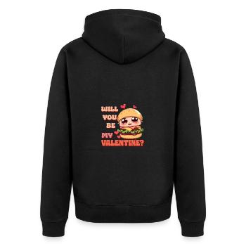 Burger - Serez-vous mon Valentin - Veste à capuche bio Premium Unisexe - noir - Dos - Nico (187cm)