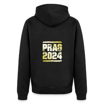 Prague 2024 Médaille d’or - Veste à capuche bio Premium Unisexe - noir - Dos - Nico (187cm)