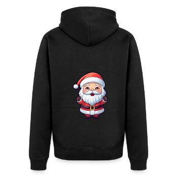 Little Cute Santa Claus with Beard - Unisex Premium Organic Zip Hoodie - black - Back - Nico (187cm)