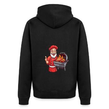 Père Noël barbecue magique de feu avec barbe et braises - Veste à capuche bio Premium Unisexe - noir - Dos - Nico (187cm)