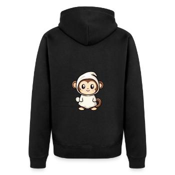 Singe Halloween Drôle Fantôme - Veste à capuche bio Premium Unisexe - noir - Dos - Nico (187cm)