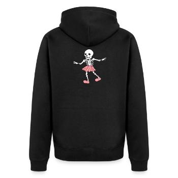 Prima Ballerina Skelet I Ballett Fun I Halloween - Unisex Premium Bio Zip Hoodie - Schwarz - Hinten - Nico (187cm)