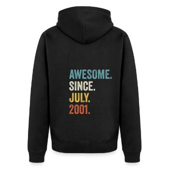 21 Years Old Awesome Since July 2001 21st Birthday - Unisex Premium Organic Zip Hoodie - black - Back - Nico (187cm)