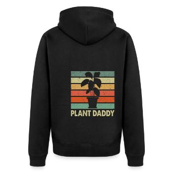 Plant Daddy Graphic Gardener Gardening Horticultur - Unisex Premium Bio Zip Hoodie - Schwarz - Hinten - Nico (187cm)