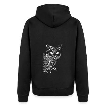 British Shorthair Chat Chat Noir Chats - Veste à capuche bio Premium Unisexe - noir - Dos - Nico (187cm)