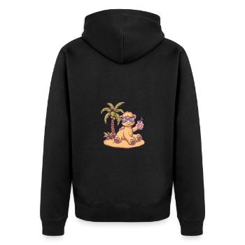 Palmier d’été de l’île Camel - Veste à capuche bio Premium Unisexe - noir - Dos - Nico (187cm)