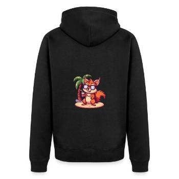 Palmier d’été de l’île Squirrel - Veste à capuche bio Premium Unisexe - noir - Dos - Nico (187cm)