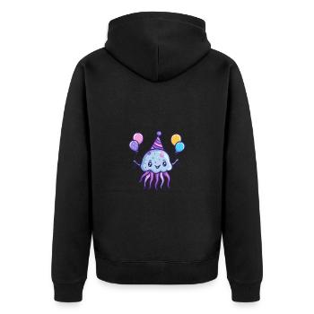 Méduse Anniversaire Bande Dessinée - Veste à capuche bio Premium Unisexe - noir - Dos - Nico (187cm)
