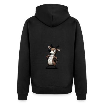 Cerf debout forêt Woodland Buck Art - Veste à capuche bio Premium Unisexe - noir - Dos - Nico (187cm)
