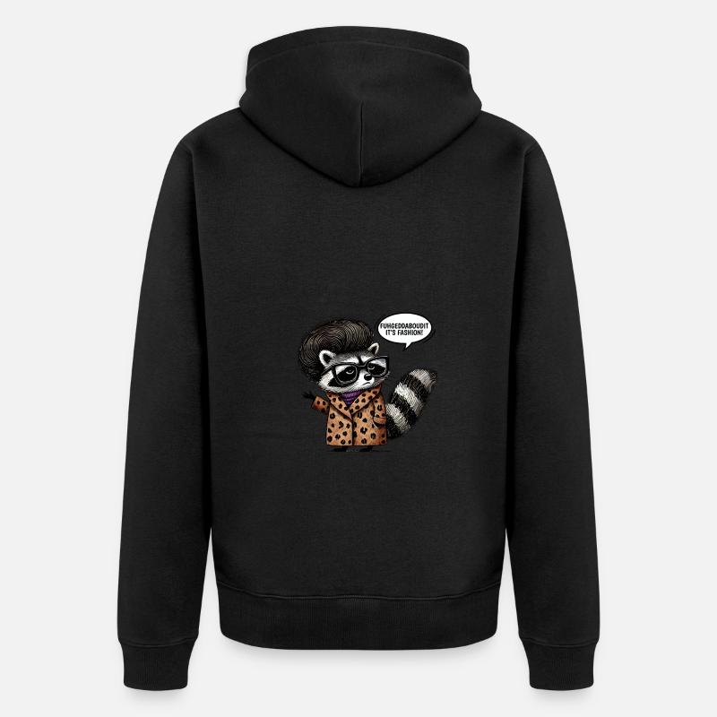 Raccoon élégant Fuhgeddaboudit Mode Humour - Veste à capuche bio Premium Unisexe - noir