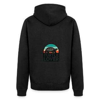 Turtle Lover Design - Perfect for Reptile - Unisex Premium Organic Zip Hoodie - black - Back - Nico (187cm)