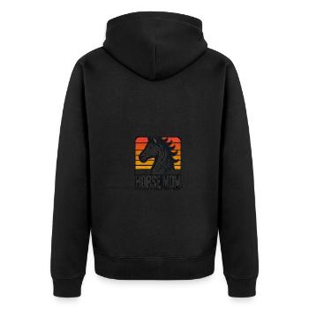 Horse Mom Design - For Equestrian Enthusiasts - Unisex Premium Organic Zip Hoodie - black - Back - Nico (187cm)