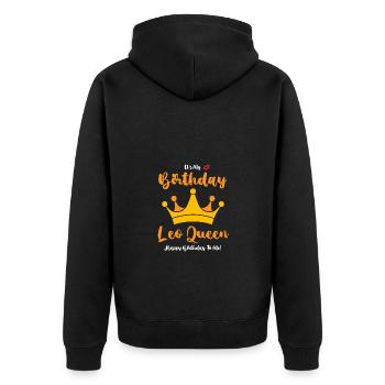 Signe du zodiaque Lion - Veste à capuche bio Premium Unisexe - noir - Dos - Nico (187cm)