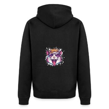 Hamster Geburtstag Lustig Party - Unisex Premium Bio Zip Hoodie - Schwarz - Hinten - Nico (187cm)