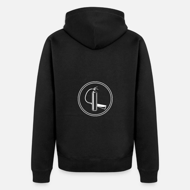 Symbole de l’extincteur : brigade d’incendie - Veste à capuche bio Premium Unisexe - noir