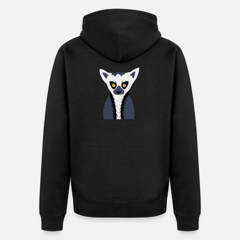 Lemur Affchen - Veste à capuche bio Premium Unisexe - noir