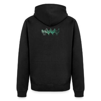 Cadeau poulet et poulets · Poulets verts - Veste à capuche bio Premium Unisexe - noir - Dos - Nico (187cm)
