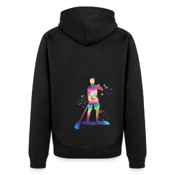 Stand Up Paddling Stand Up Board Sup - Unisex Premium Organic Zip Hoodie - black - Back - Nico (187cm)