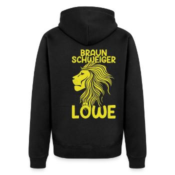 Braunschweig Löwe Braunschweiger Geschenkidee - Unisex Premium Bio Zip Hoodie - Schwarz - Hinten - Nico (187cm)