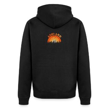 Vintage Ashland Oregon Fan Retro Cool Sunset - Unisex Premium Organic Zip Hoodie - black - Back - Nico (187cm)