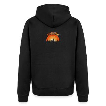 Vintage Eugene Oregon Fan rétro Cool coucher de soleil - Veste à capuche bio Premium Unisexe - noir - Dos - Nico (187cm)