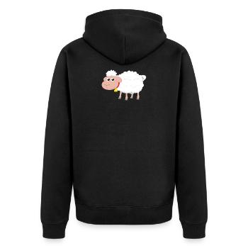 Schaf Schafhüter Mammaschaf Schäfer Schäfchen - Unisex Premium Bio Zip Hoodie - Schwarz - Hinten - Nico (187cm)