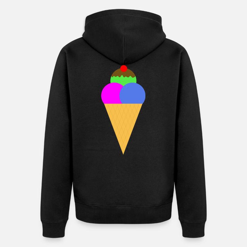 Crème glacée - gelato - Veste à capuche bio Premium Unisexe - noir