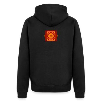 Entspannung Muster - Unisex Premium Bio Zip Hoodie - Schwarz - Hinten - Nico (187cm)