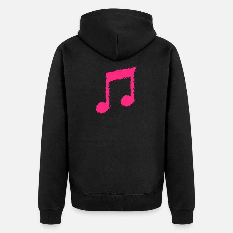 Musiknote Musik Design Sänger - Unisex Premium Bio Zip Hoodie - Schwarz
