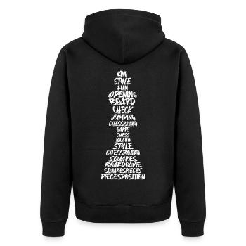 pièces d’échecs joueur d’échecs jeu de société échecs - Veste à capuche bio Premium Unisexe - noir - Dos - Nico (187cm)