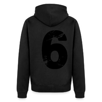 Maillot numéro 6 - Veste à capuche bio Premium Unisexe - noir - Dos - Nico (187cm)
