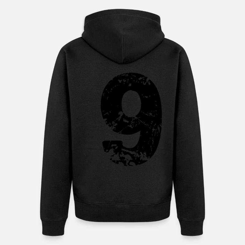 Maillot à 9 chiffres - Veste à capuche bio Premium Unisexe - noir