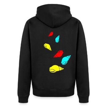 Symbole de coquille - Veste à capuche bio Premium Unisexe - noir - Dos - Nico (187cm)
