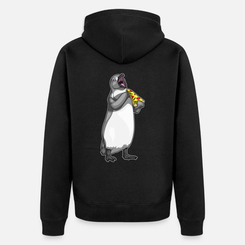 Pizza pingouin - Veste à capuche bio Premium Unisexe - noir