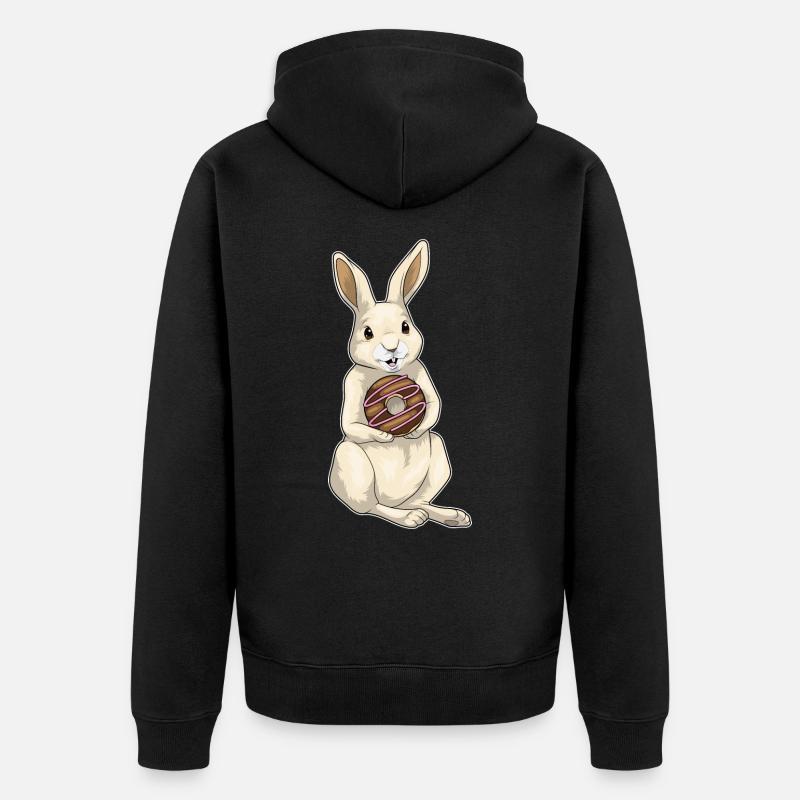 Hase Donut - Unisex Premium Bio Zip Hoodie - Schwarz