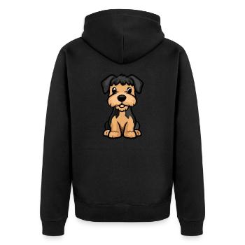Airedale Terrier Chien Mignon - Veste à capuche bio Premium Unisexe - noir - Dos - Nico (187cm)