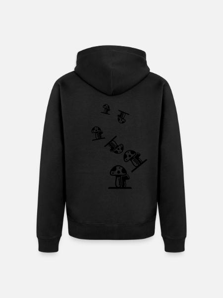 Symbole des champignons - Veste à capuche bio Premium Unisexe - noir